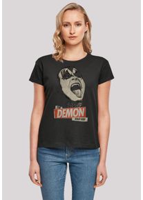 F4NT4STIC Damen T-Shirt "Kiss Rock Music God", schwarz, casual, Gr. L, Obermaterial: 100% Baumwolle, Shirts, Musik,Band,Logo