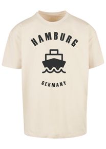 Merchcode Herren T-Shirt "Merchcode Herren Hamburg Heavy Oversize Tee-BY102", beige, casual, Gr. M, bedruckt, 100% Baumwolle, Shirts