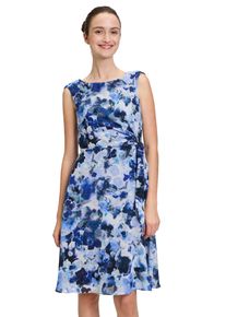 Vera Mont Damen Cocktailkleid "Vera Mont Cocktailkleid mit Bindegürtel", blau, feminin, Gr. 48, Chiffon, Obermaterial: 100% Polyester. Futter: 100%