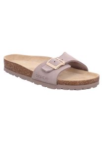 Rohde Damen Pantolette, Gr. 39, beige, Veloursleder, klassisch, Schuhe, Keilabsatz, Sommerschuh, Schlappen mit vorgeformtem Softfußbett