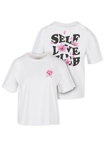 MISS TEE Herren Kurzarmshirt "Miss Tee Damen Self Love Club Tee", weiß, casual, Gr. L, unifarben, 100% Baumwolle, Shirts