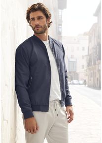 John Devin Herren Bomberjacke "/ Blouson mit Rippkragen", blau, casual, Gr. L, unifarben, Web, Obermaterial: 100% Polyester. Futter: 100% Polyester,