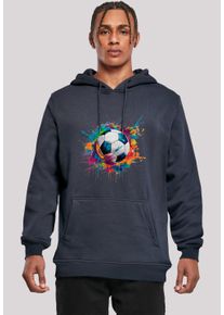 F4NT4STIC Herren Kapuzenpullover "Bunte Fußball Grafik", blau, casual, Gr. XS, Obermaterial: 65% Baumwolle, 35% Polyester, Pullover, Premium Qualität