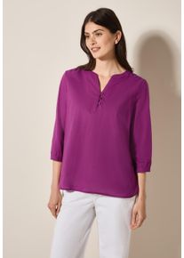 Cecil Damen Shirtbluseanemone pink, casual, Gr. XL, unifarben, Web, 100% Baumwolle, Blusen, mit 3/4 Ärmeln