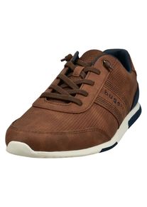 Bugatti Herren Sneaker, Gr. 41, braun, Lederimitat, sportlich, Schuhe, Freizeitschuh, Halbschuh, Schnürer mit modischer Perforierung