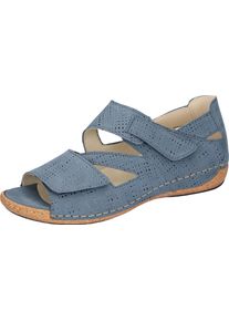 Waldläufer WALDLÄUFER Damen Sandale "HELIETT", Gr. 3,5, blau, Nubukleder, unifarben, klassisch, Schuhe, Keilsandalette, Sommerschuh, Komfortschuh,