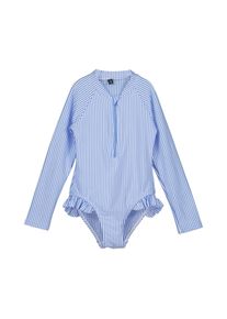 Blue Seven Kinder Badeanzug "Blue Seven Badeanzug", blau, Gr. 116, bedruckt, Polyester, Polyamid, Elasthan, Badeanzüge, Rüschen