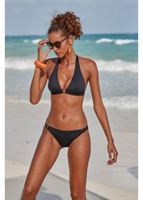 s.Oliver Damen Bikini-Hose "Rome", schwarz, Gr. 34, unifarben, Microfaser, Polyamid, Badehosen, mit Zierringen