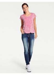 Heine Damen Rundhalsshirt "Rundhals-Shirt", lila, Gr. 40, unifarben, 50% Polyester, 50% Viskose, Shirts