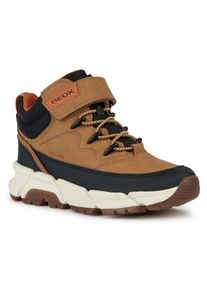 Geox Kinder Winterboots "J FLEXYPER PLUS BOY ABX", Gr. 28, braun, Lederimitat, Textil, casual, Schuhe, Sneaker, Freizeitschuh mit Geox Spezial