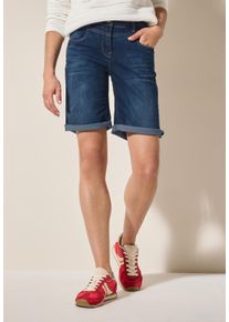 Cecil Damen Comfort-fit-Jeans, blau, casual, Gr. 27, unifarben, Jeans, 75% Baumwolle, 23% Polyester, 2% Elasthan, Jeans, Middle Waist