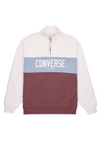 Converse Damen Sweatshirt "WOMEN'S Converse HALF-ZIP COLORBLOCKED PULLOVER"trail mixed, sportlich, Gr. XL, unifarben mit Farbeinsätzen, Obermaterial: