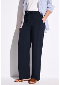 Street One Damen Stoffhose, blau, casual, Gr. 32, unifarben, Stoff, 100% Viskose, Hosen, Elastikbund mit Tunnelzug