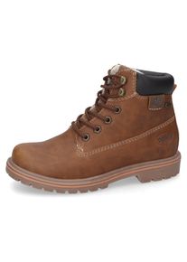 Damen Schnürboots, Dockers by Gerli, Gr. 36, braun, Lederimitat, sportlich, Schuhe, Hikin Boots, Trekking Stiefel, Schnürstiefel mit Warmfutter