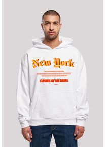 F4NT4STIC Herren Kapuzenpullover "New York OVERSIZE HOODIE", weiß, casual, Gr. L, Obermaterial: 100% Baumwolle, Pullover, Print