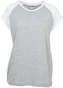 Urban Classics Herren Kurzarmshirt "Urban Classics Damen Ladies Contrast Raglan Tee", grau, casual, Gr. 5XL, mehrfarbig, 60% Baumwolle, 40%