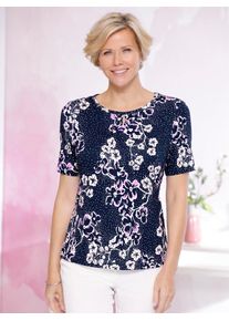 CLASSIC Damen Kurzarmshirt "Shirt", bunt, Gr. 40, geblümt, gemustert, mehrfarbig, 95% Viskose, 5% Elasthan, Shirts