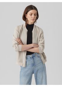 Véro Moda VERO MODA Damen Bomberjacke "VMCOCO L/S BOMBER", beige, modisch, Gr. XS, unifarben, Web, Obermaterial: 96% Polyester, 4% Elasthan, Jacken, in modisch