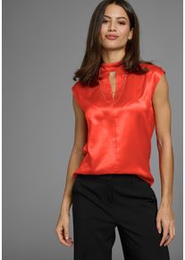 HECHTER PARIS Damen Blusentop, rot, feminin, Gr. 38, unifarben, Satin, Obermaterial: 100% Polyester. Rückenteil: 95% Viskose, 5% Elasthan, Blusen,