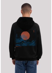F4NT4STIC Herren Kapuzenpullover "Kanagawa Welle Japan", schwarz, casual, Gr. XL, Obermaterial: 80% Baumwolle, 20% Polyester, Pullover, Premium