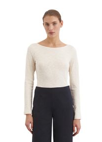 Marc O'Polo MARC O'POLO Damen Langarmshirt "aus Slub Jersey", beige, Basic, Gr. XXL, unifarben, Obermaterial: 100% Baumwolle, Shirts