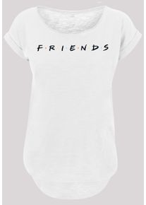 F4NT4STIC Herren Kurzarmshirt "F4NT4STIC Damen Friends Text Logo -WHT with Ladies Long Slub Tee", weiß, casual, Gr. XL, unifarben, 100% Baumwolle,