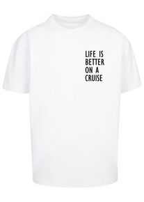 Merchcode Herren T-Shirt "Merchcode Herren Life Is Better Heavy Oversized Tee", weiß, casual, Gr. XXL, bedruckt, 100% Baumwolle, Shirts