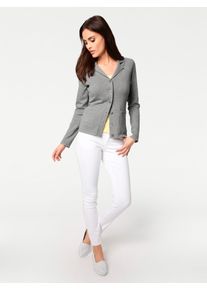 Heine Damen Strickjacke, grau, Gr. 34, unifarben, 100% Baumwolle, Strickjacken