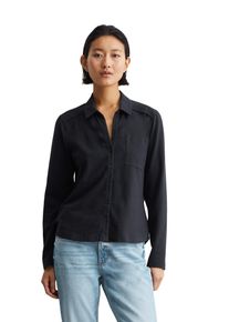 Marc O'Polo MARC O'POLO Damen Blusenshirt "aus Organic-Cotton-Stretch", blau, casual, Gr. S, unifarben, Obermaterial: 95% Baumwolle, 5% Elasthan, Shirts
