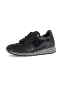 Gabor Damen Keilsneaker "CAPRI", Gr. 44, schwarz, Kalbsleder, Lederimitat, unifarben, casual, Schuhe, Freizeitschuh, Halbschuh, Schnürschuh in