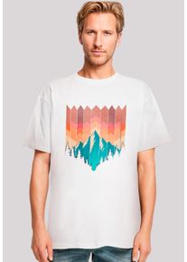 F4NT4STIC Herren T-Shirt "Berg Sonnenuntergang Geometrisch", weiß, casual, Gr. XXL, Obermaterial: 100% Baumwolle, Shirts, Premium Qualität