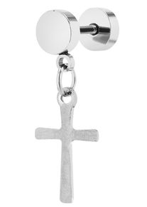 Adelia´s ADELIA ́S Damen Paar Ohrhänger "Neuheit 2025 - Unisex Ohrstecker aus Edelstahl mit Kreuz", Unisex, Edelstahl, silber, Edelstahl, Ohrringe