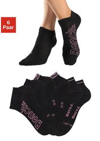 Bench. Damen Sneakersocken, Gr. 35, schwarz, Baumwollmischung, unifarben, Socken, mit unterschiedlichen Designs