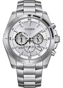 Citizen Herren Chronograph, silber, Armbanduhren, Armbanduhr, Quarzuhr, Herrenuhr, Edelstahlarmband