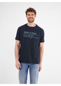 Lerros Herren T-Shirt "Lerros T-Shirt in Strukturqualität", blau, Gr. M, 100% Baumwolle, Shirts