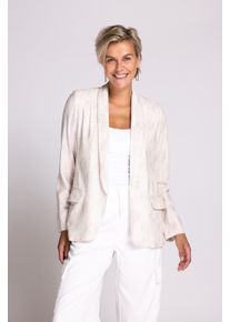 Zhrill Damen Jackenblazer "HELEN", beige, casual, Gr. L, unifarben, Web, Obermaterial: 70% Viskose, 30% Leinen, Blazer, mit Reverskragen und ohne