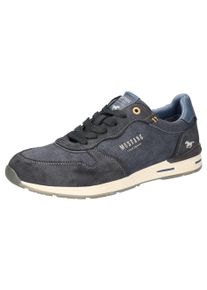 Mustang Shoes Herren Sneaker, Gr. 44, blau, Textil, Lederimitat, vintage, casual, Schuhe, Schnürschuh, Freizeitschuh im Runners Look