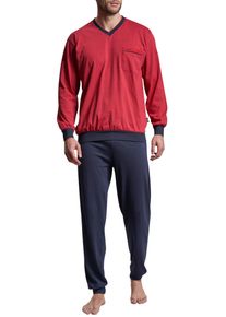 Götzburg GÖTZBURG Herren Pyjama "Manhattan", Gr. 52, rot, Single Jersey, Obermaterial: 100% Baumwolle, bedruckt, gemustert, klassisch, Homewear-Sets,