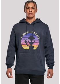 F4NT4STIC Herren Kapuzenpullover "Alien Peace Sunset", blau, casual, Gr. XS, Obermaterial: 65% Baumwolle, 35% Polyester, Pullover, Premium Qualität