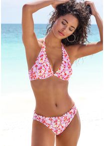 Lascana Damen Bügel-Bikini-Top "Jasmin", bunt, Gr. 36, floral, Microfaser, Bikini-Oberteile, im Blümchen-Druck