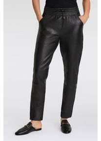 Mauritius Damen Lederhose "MWTamika", schwarz, modisch, Gr. XS, unifarben, Obermaterial: 100% Schafsleder. Futter: 100% Polyester, Hosen, elastischer