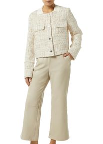 comma, COMMA Damen Bouclèjacke, beige, casual, Gr. 44, meliert, Glitzermuster, Bouclu00e9, Obermaterial: 62% Polyester, 38% Polyacryl, Jacken, mit