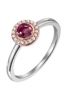 Firetti Damen Fingerring "Schmuck Geschenk Silber 925 Silberring", 58, Silber 925 (Sterlingsilber), 1,7mm, rosa, Silber 925 (Sterlingsilber),