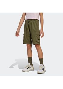 Kinder Shorts "J SL FT C SH", grün, sportlich, Gr. 128, adidas Sportswear, Obermaterial: 52% Baumwolle, 48% Polyester, Hosen