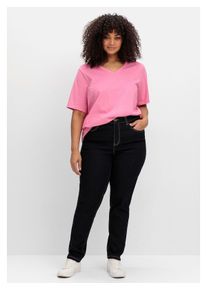 sheego Damen Stretch-Jeans "Große Größen", blau, casual, Gr. 54, unifarben, Obermaterial: 81% Baumwolle, 17% Polyester, 2% Elasthan, Jeans, in