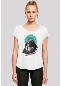 F4NT4STIC Damen T-Shirt "Long Cut T-Shirt 'Janis Joplin Halo Photo'", weiß, casual, Gr. XL, Obermaterial: 100% Baumwolle, Shirts, Damen,Premium