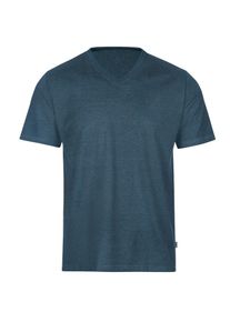 TRIGEMA Herren T-Shirt "TRIGEMA V-Shirt DELUXE Baumwolle", blau, Basic, Gr. M, 100% Baumwolle, Shirts