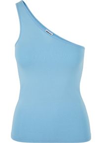 Urban Classics Herren Muskelshirt "Urban Classics Damen Ladies Asymmetric Top", blau, casual, Gr. L, unifarben, 95% Baumwolle, 5% Elasthan, Shirts