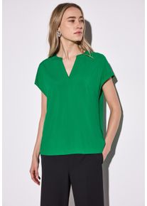 Street One Damen Hemdbluse, grün, casual, Gr. 38, unifarben, Stoff, 100% Viskose, Blusen, aus softer Viskose