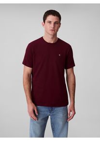 Herren T-Shirt "SS SMOOTH CTTN SOLID CREWNK TEE", rot, Basic, Gr. S, Calvin Klein Jeans, Single Jersey, Obermaterial: 100% Baumwolle, Shirts, mit Logo